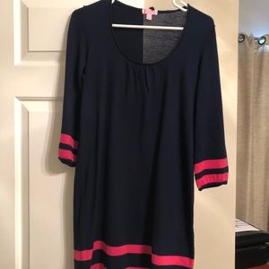 Size XS Wool Lilly mini dress navy and pink